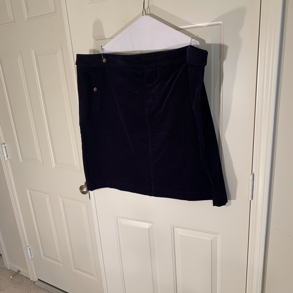 COPY - Talbots navy corduroy skirt with side pockets